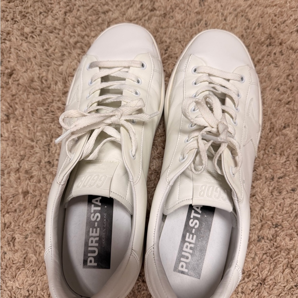 Men’s Golden Goose Pure White Star Sneakers - Picture 2 of 4